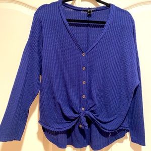 Button down waffle shirt TRENDY